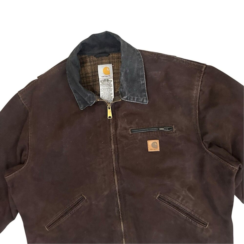 Vintage Carhartt Detroit Jacket J97 DKB Workwear Blanket Lined Men’s  XL RARE - Picture 3 of 11